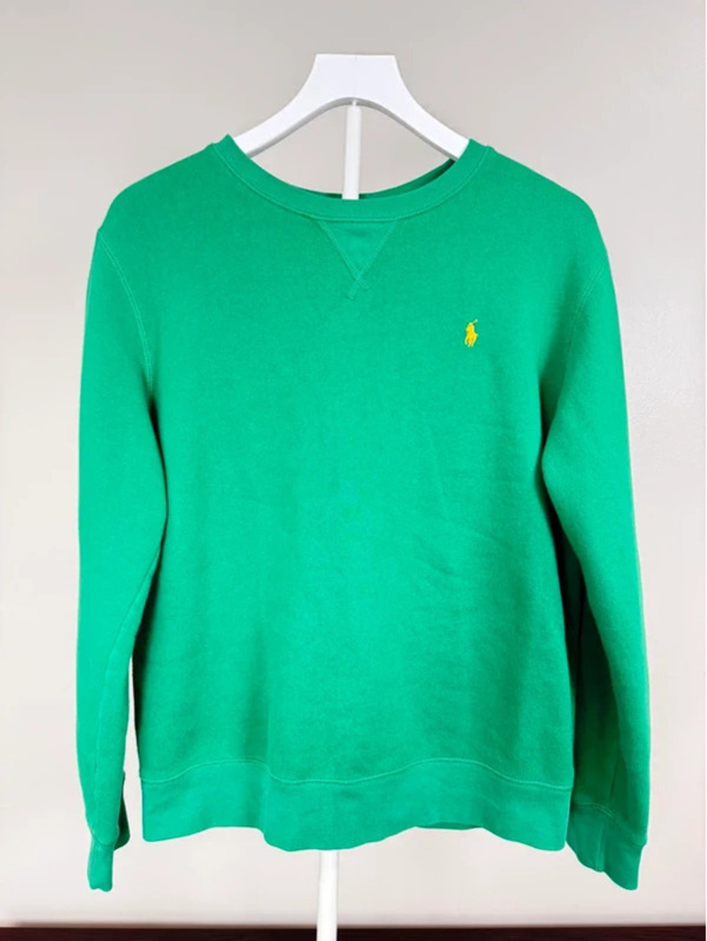 Polo Ralph Lauren Green Crewneck Sweatshirt with Yellow Pony Logo